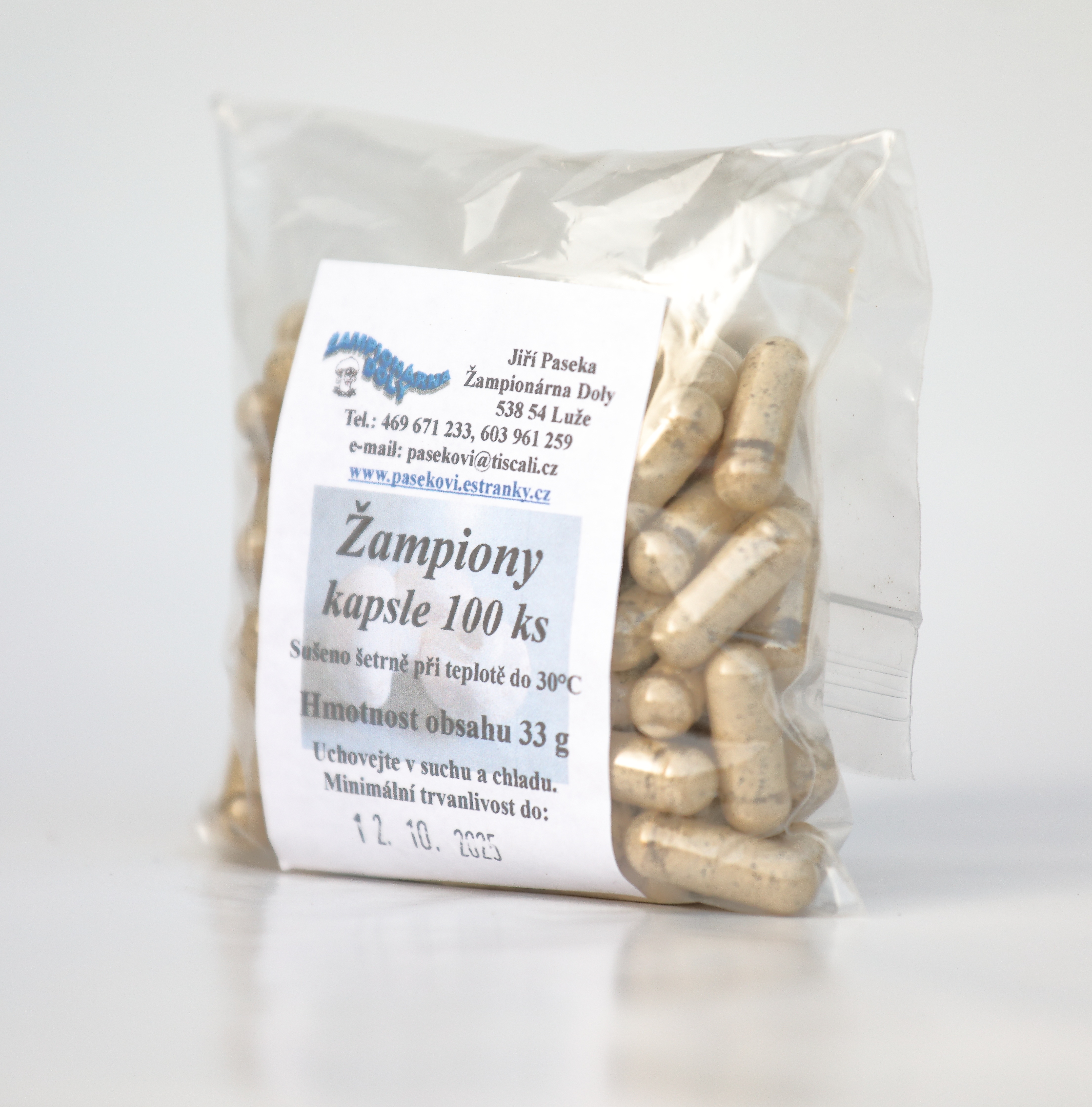 Žampiony kapsle 100 ks 1